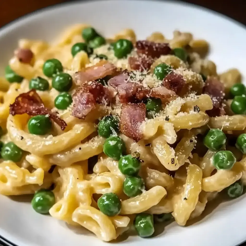 Creamy Pasta with Peas and Pancetta