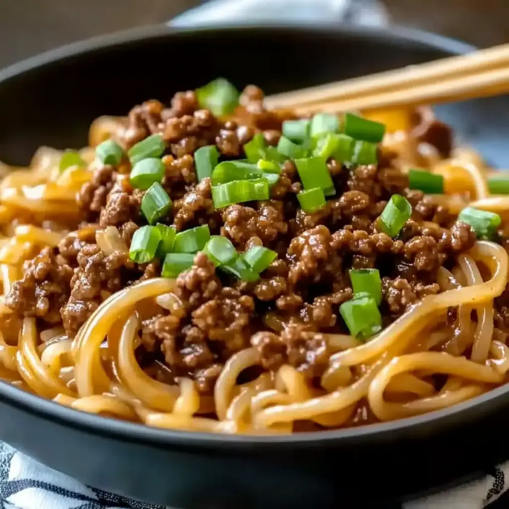 Mongolian Ground Beef Noodles