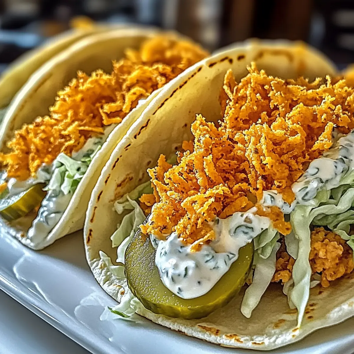 Dill Pickle Ranch Smash Chicken Tacos for Quick Weeknight Fun