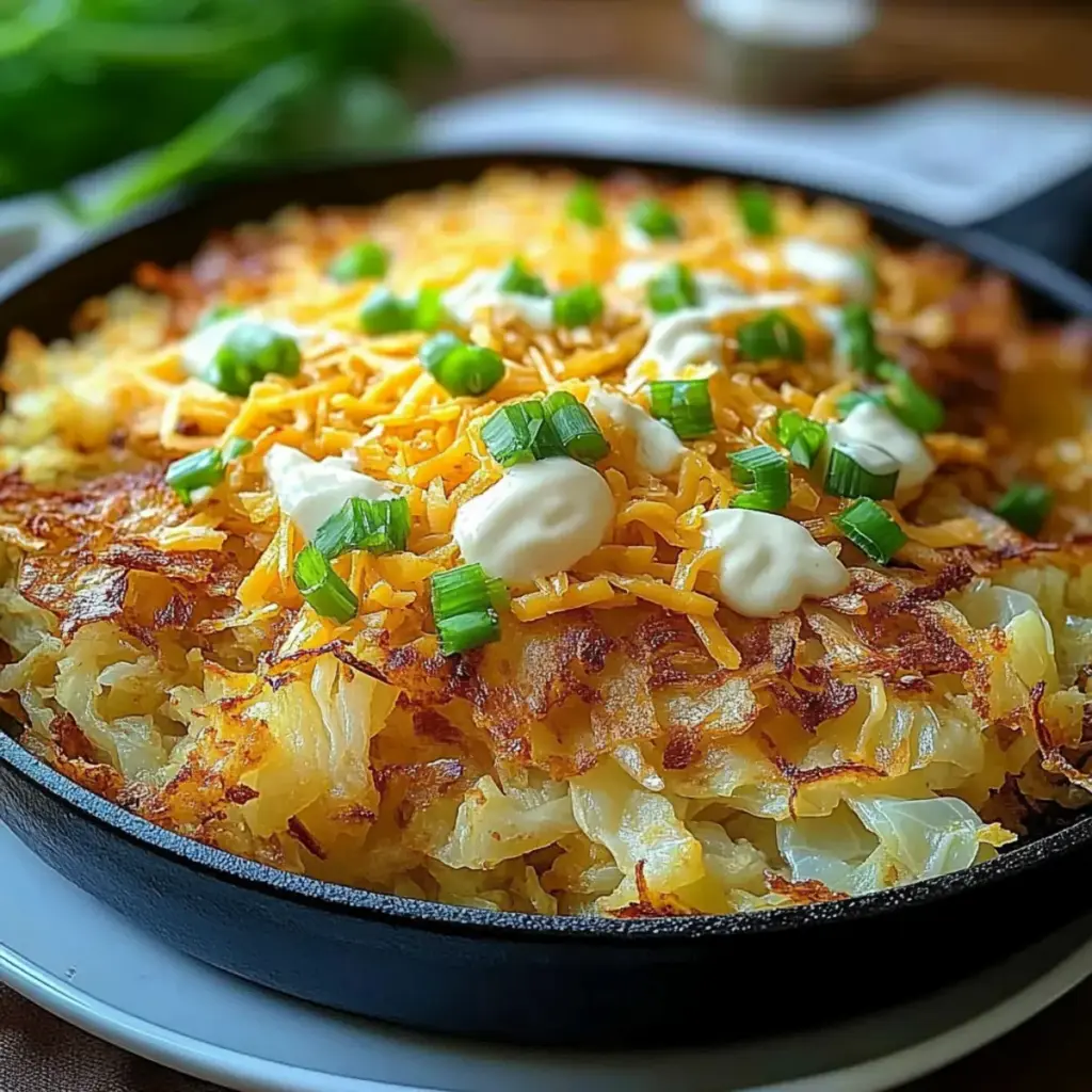 Irish Cheddar & Cabbage Hash Brown Skillet