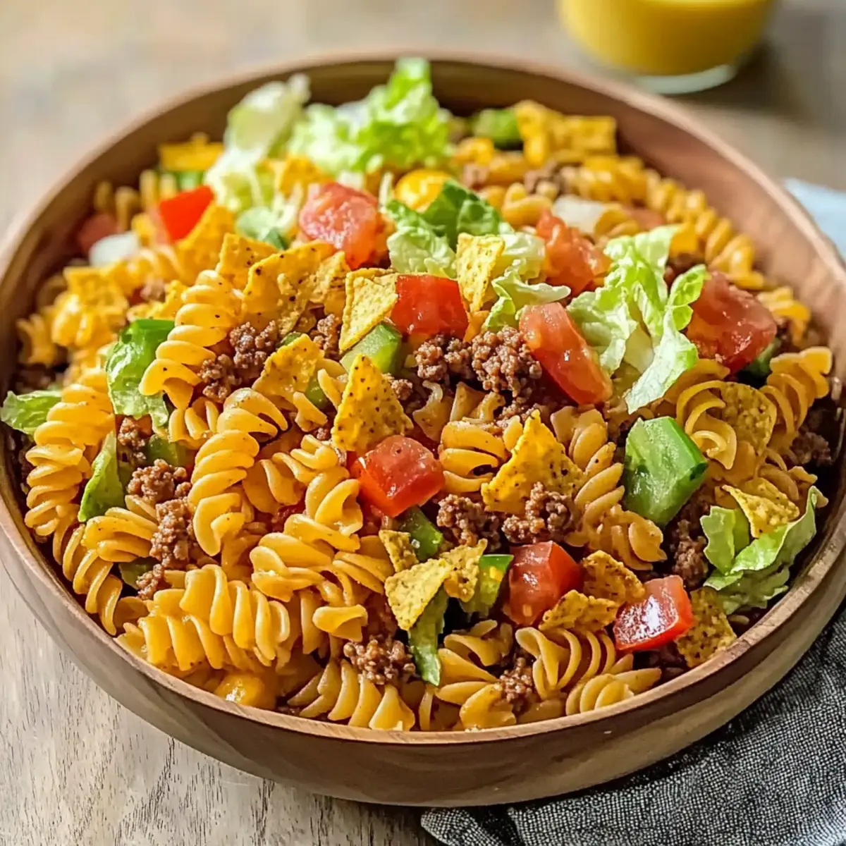 Taco Pasta Salad with Ground Beef
