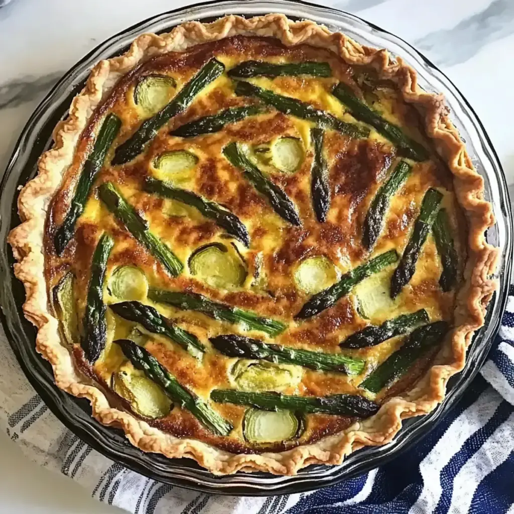 Asparagus Leek Quiche with Roasted Potato Crust