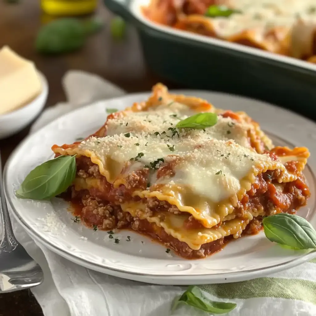 Crockpot Ravioli Lasagna
