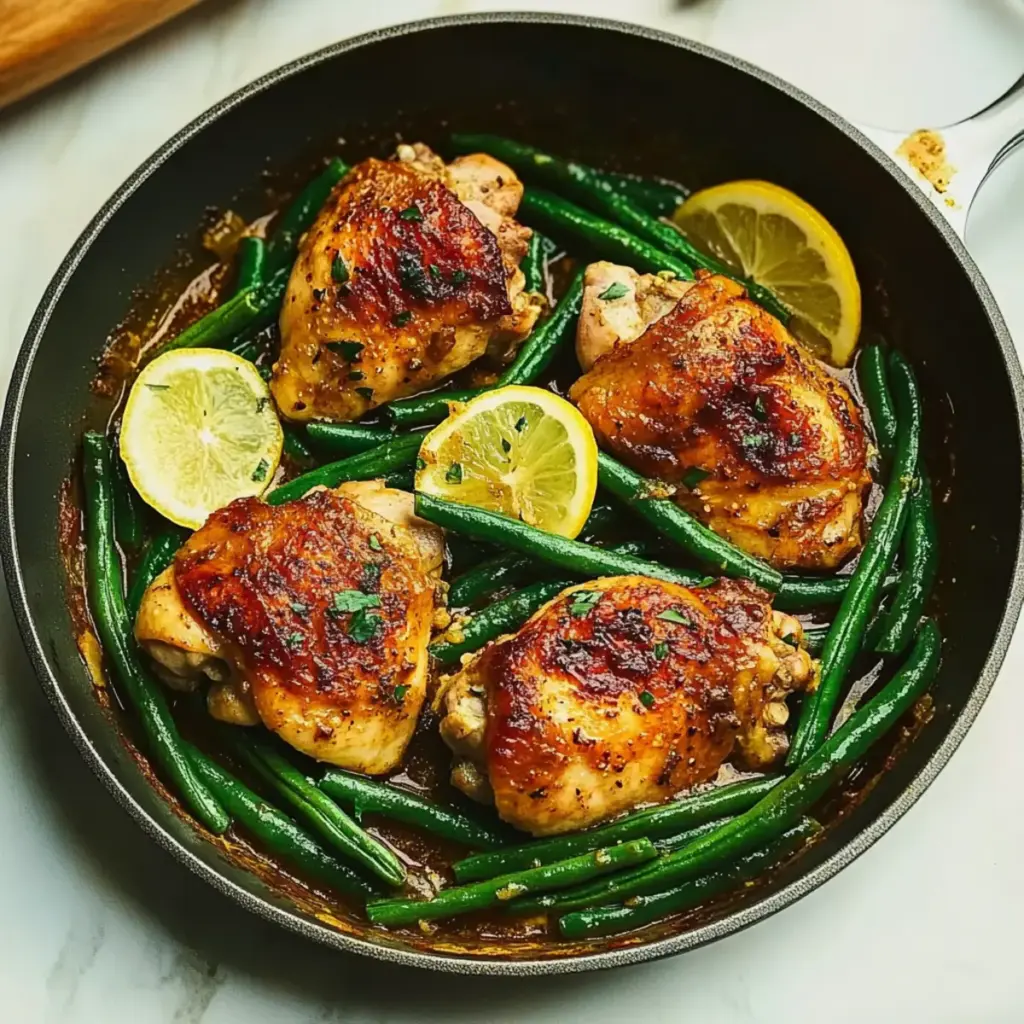 Lemon Garlic Butter Chicken and Green Beans Skillet