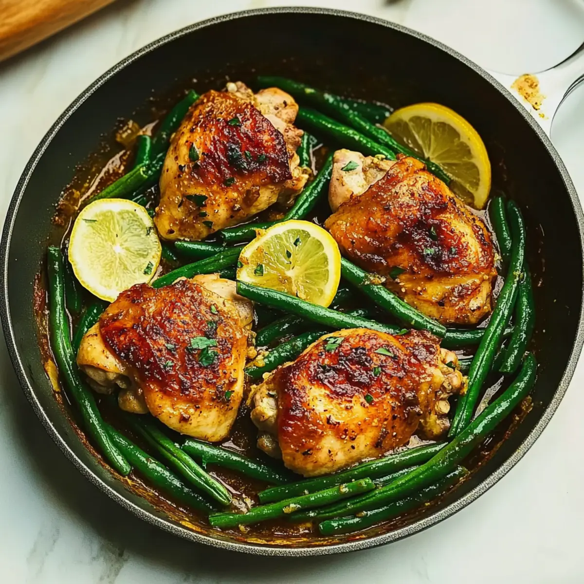 Lemon Garlic Butter Chicken and Green Beans Skillet Bliss