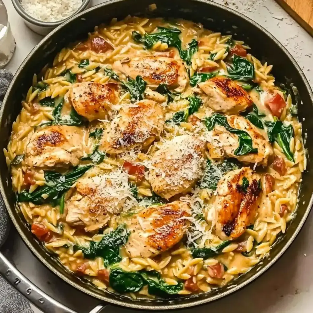 One-Pan Tuscan Chicken Orzo