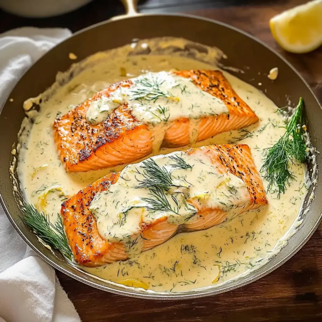 Salmon with Lemon Dill Sauce