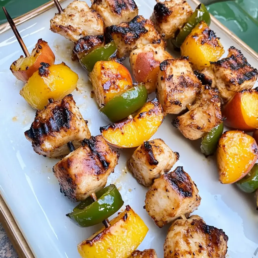 Jalapeno Peach Chicken Skewers