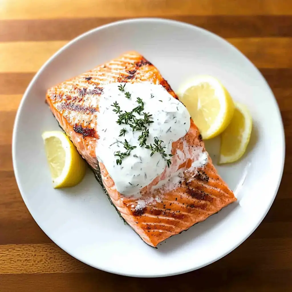 Grilled Salmon with Sour Cream