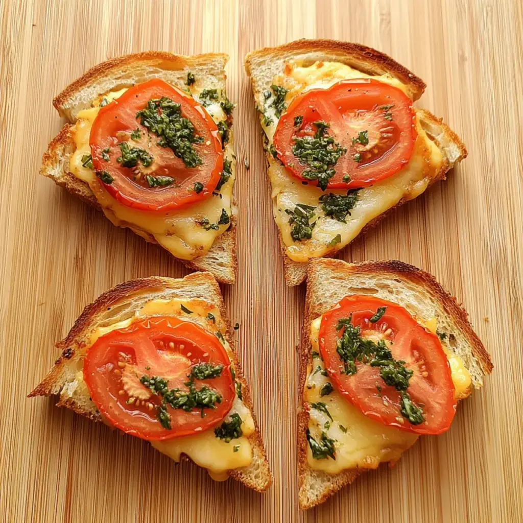 Open Faced Grilled Cheese with Tomato