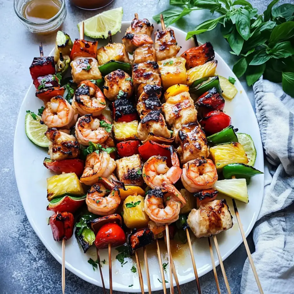 Grilled Shrimp and Chicken Kabobs