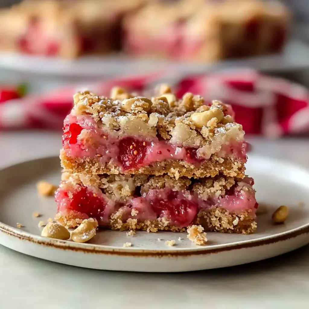 Strawberry Paleo Rhubarb Bars