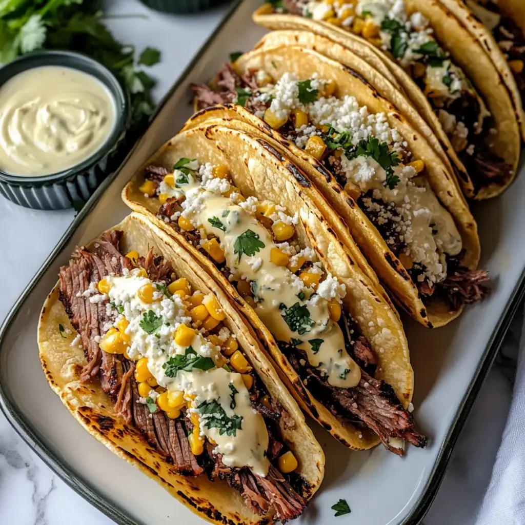 Brisket Elote Tacos