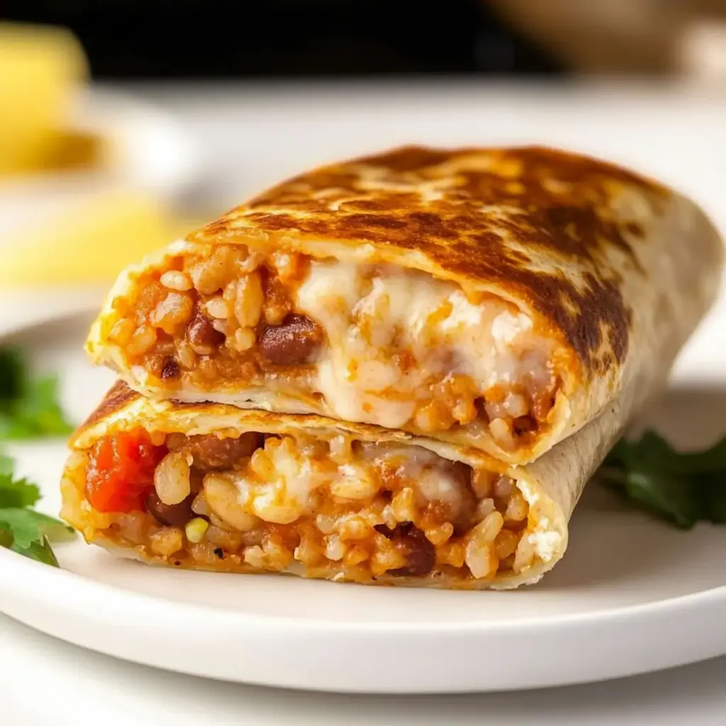 Cheesy Bean and Rice Burrito