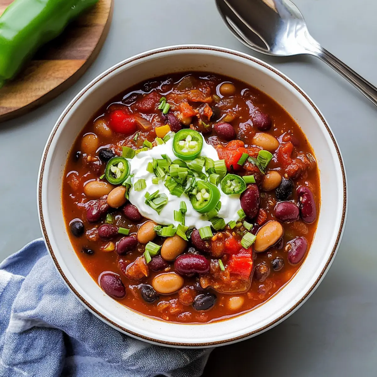 Comforting Three Bean Chili for Cozy Nights at Home