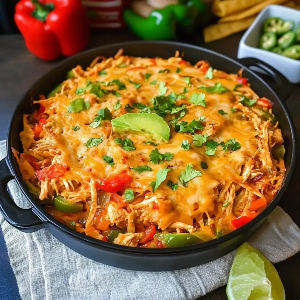 Cheesy Chicken Fajita Casserole