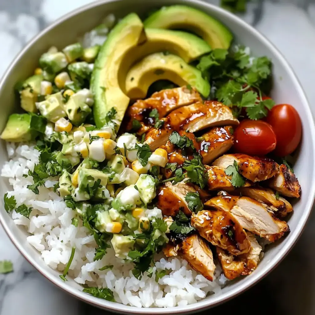 Honey Lime Chicken & Avocado Rice Bowl