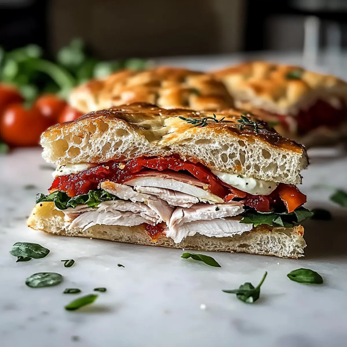 Italian Turkey Focaccia Sandwiches