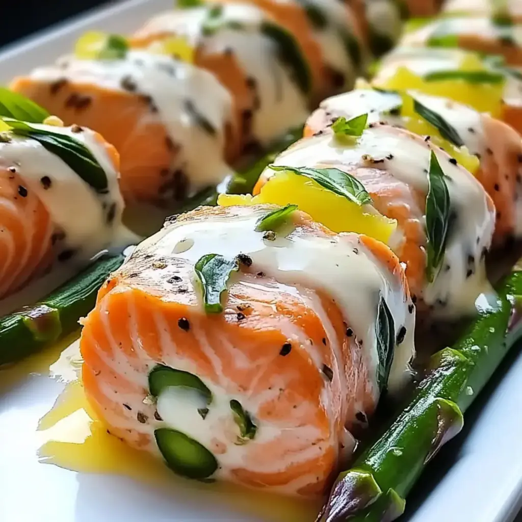 Lemon Basil Salmon Rolls