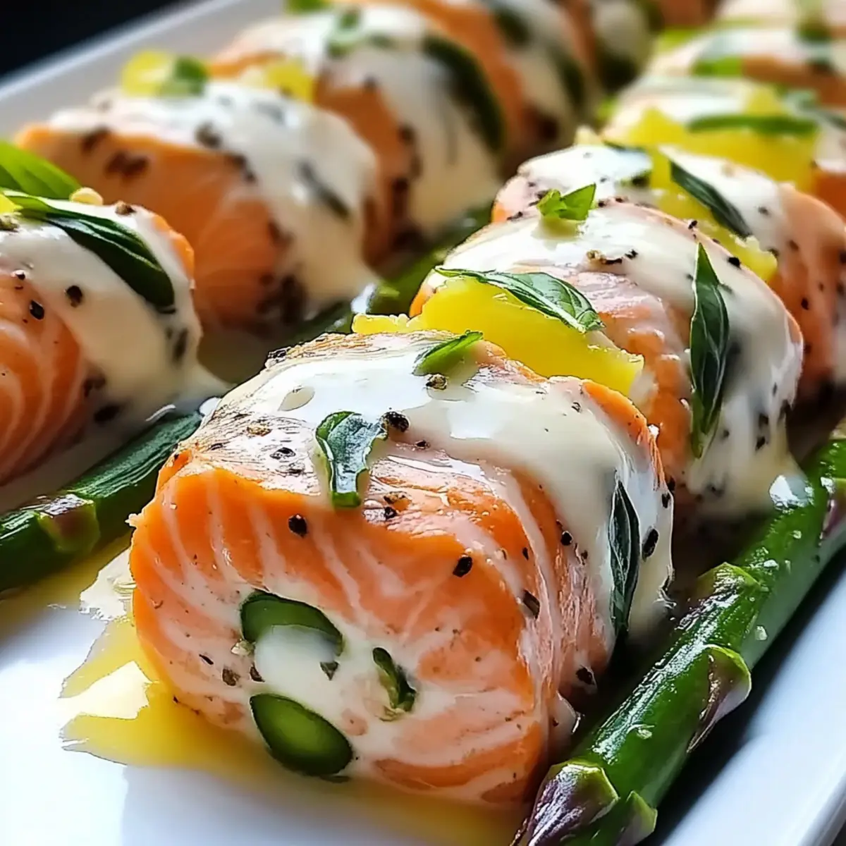 Lemon Basil Salmon Rolls