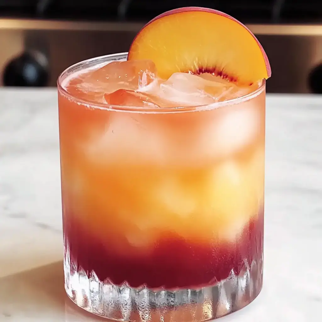 Layered Peach Cocktail