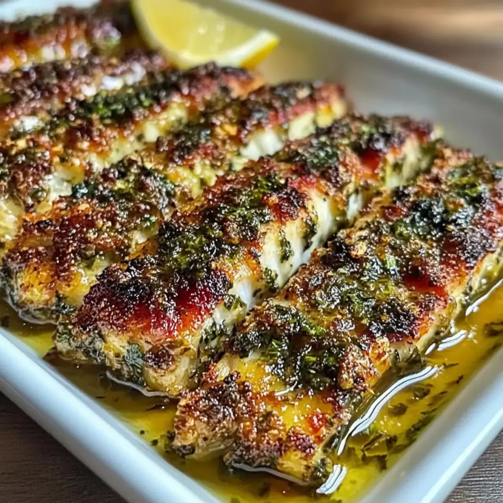 Garlic Herb Crusted Roasted Sardines
