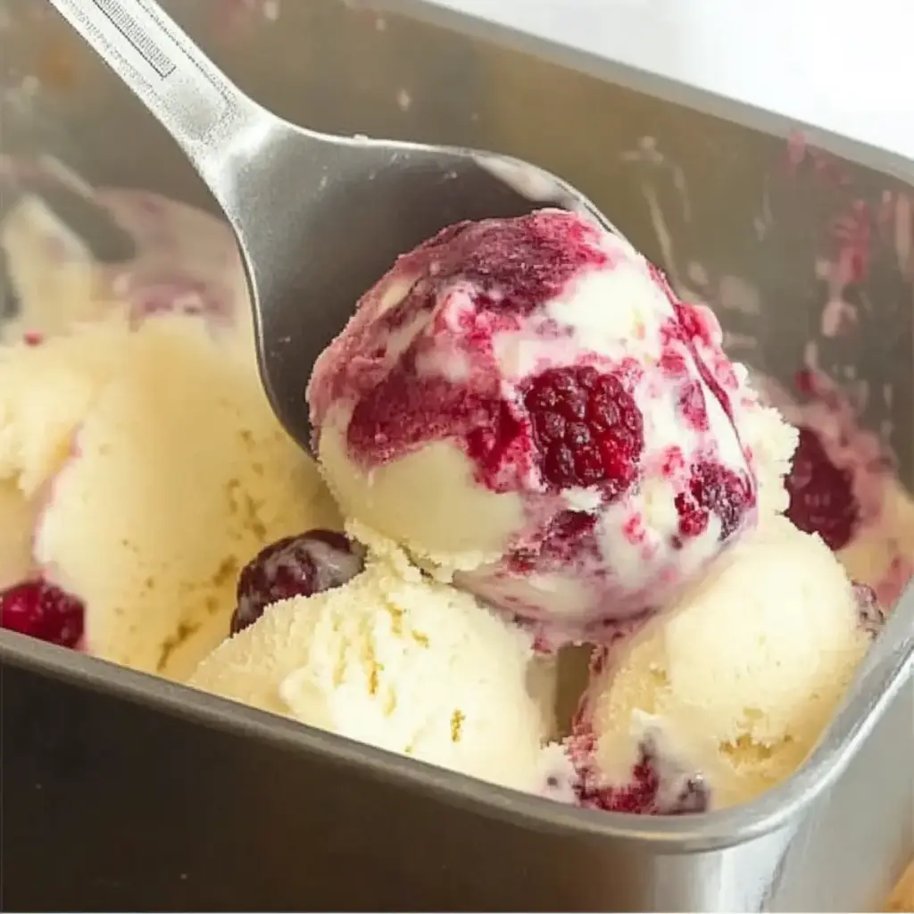 Keto White Chocolate Raspberry Ice Cream