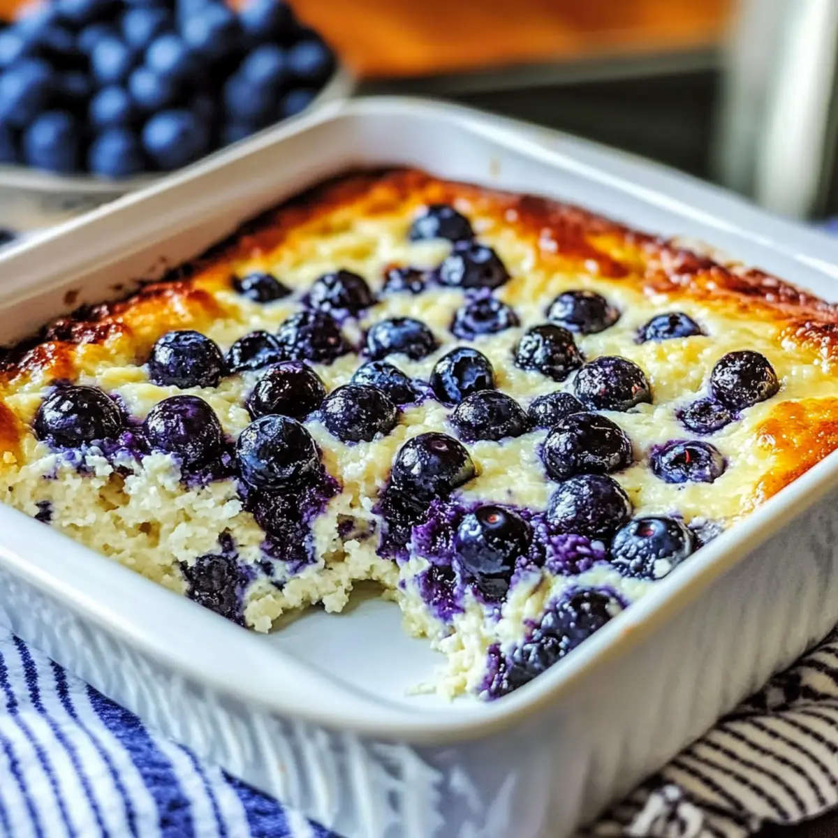 Blueberry Cottage Cheese Breakfast Bake