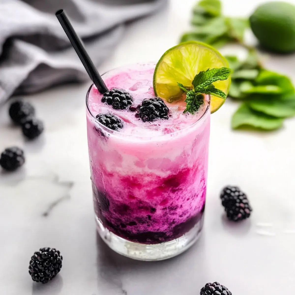 Creamy Blackberry Coconut Mojito for a Tropical Summer Vibe