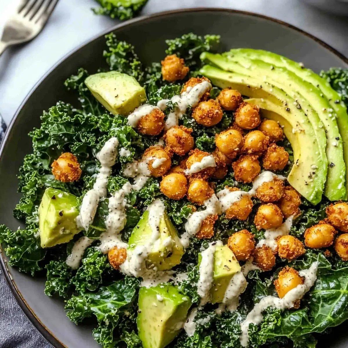 Lemon Kale Caesar Salad