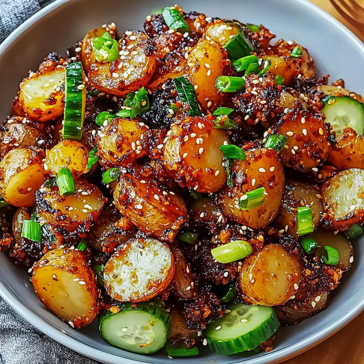Crispy Gochujang Potato Salad with a Flavorful Twist