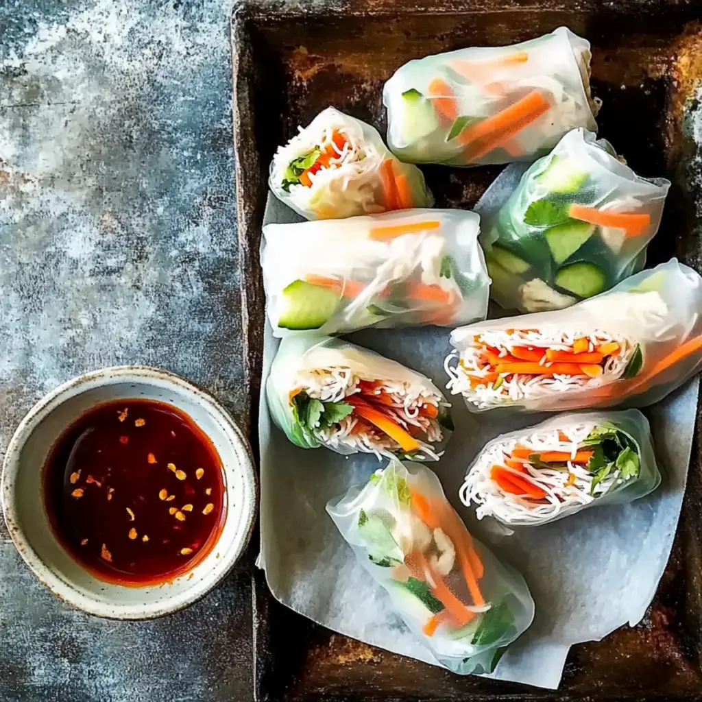 Vietnamese-style chicken summer rolls