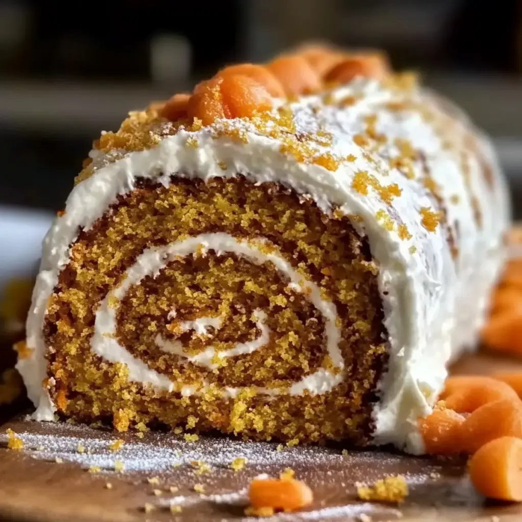 Carrot Cake Roll with Cream Cheese Frosting
