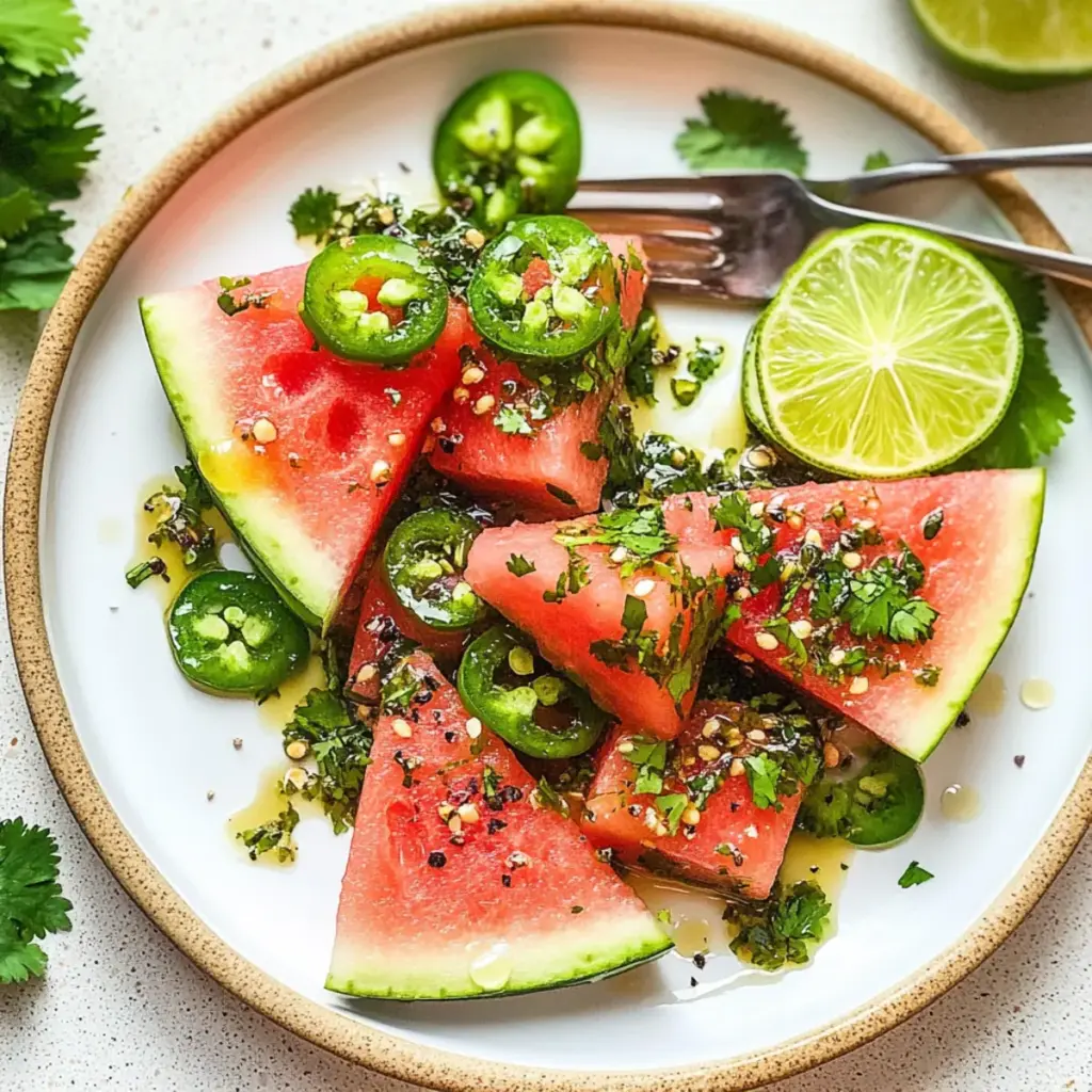SPICY WATERMELON SALAD WITH CILANTRO AND LIME