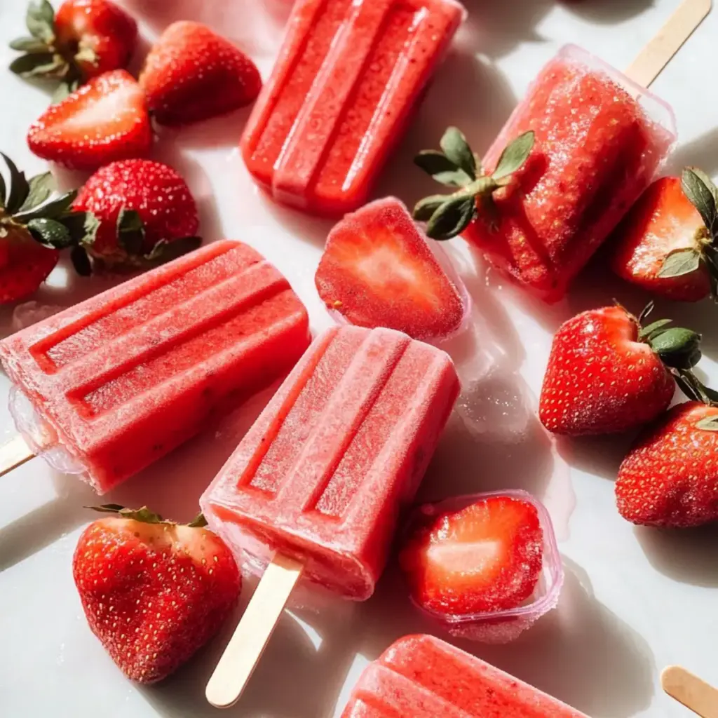 Strawberry Popsicles