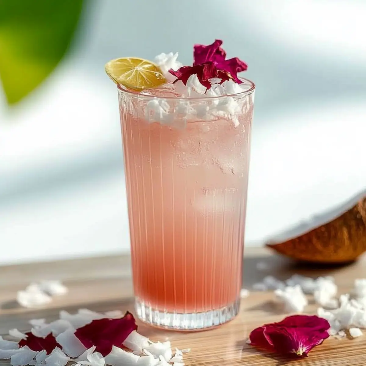 Coconut Hibiscus Breeze Mocktail for a Refreshing Escape