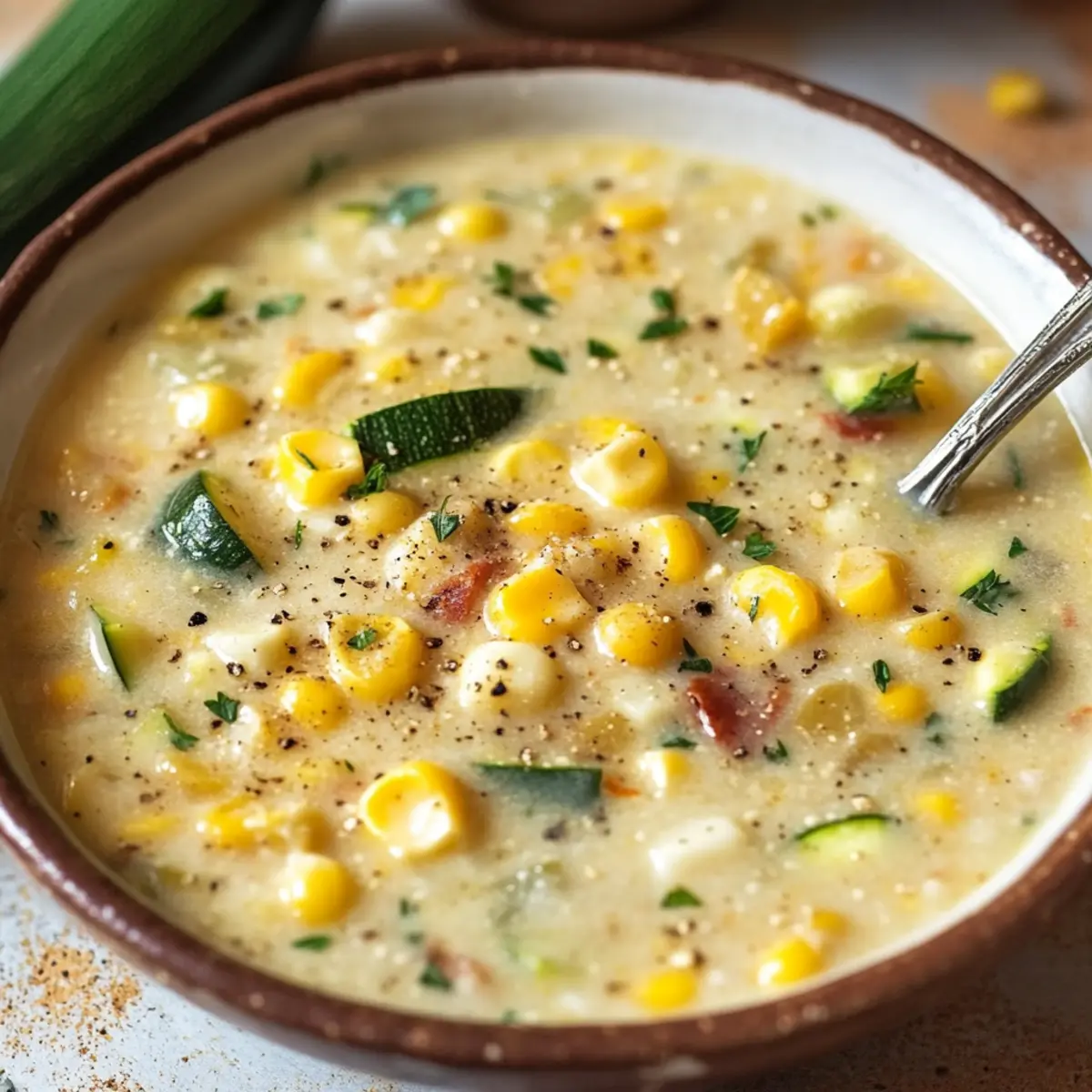 Creamy Summer Corn and Zucchini Chowder to Savor Summer Flavors