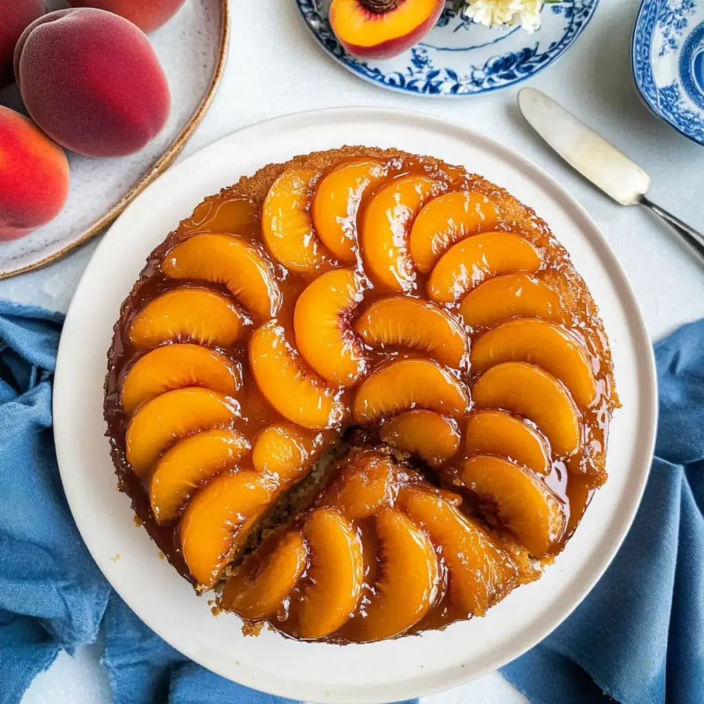Bourbon Peach Upside Down Cake