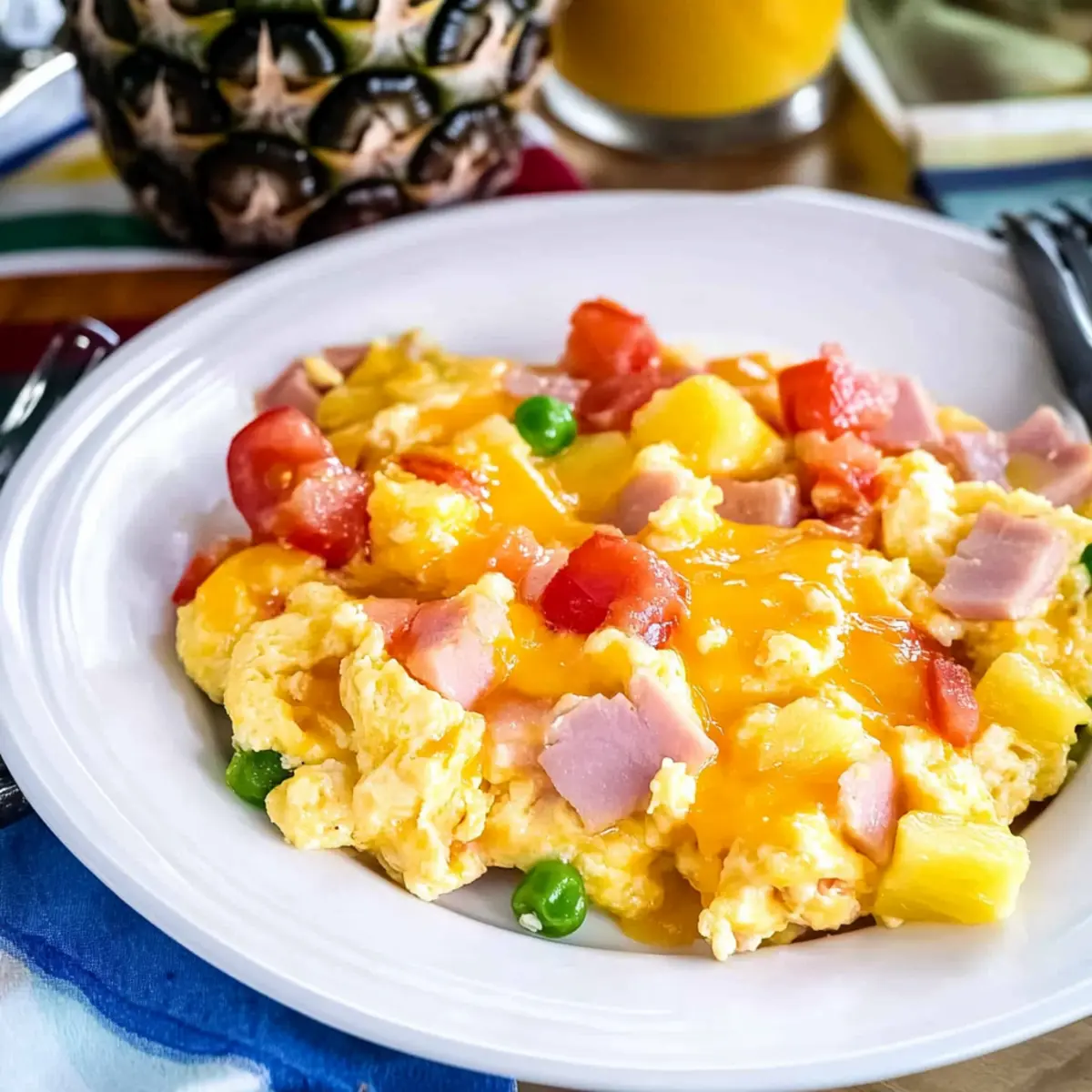 Hawaiian Scrambled Eggs with Cheese