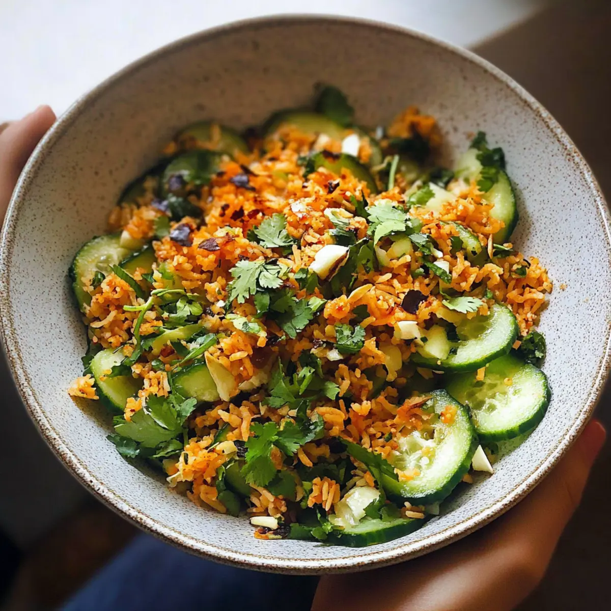 Crispy Rice Salad with Cucumbers and Herbs for a Fresh Twist