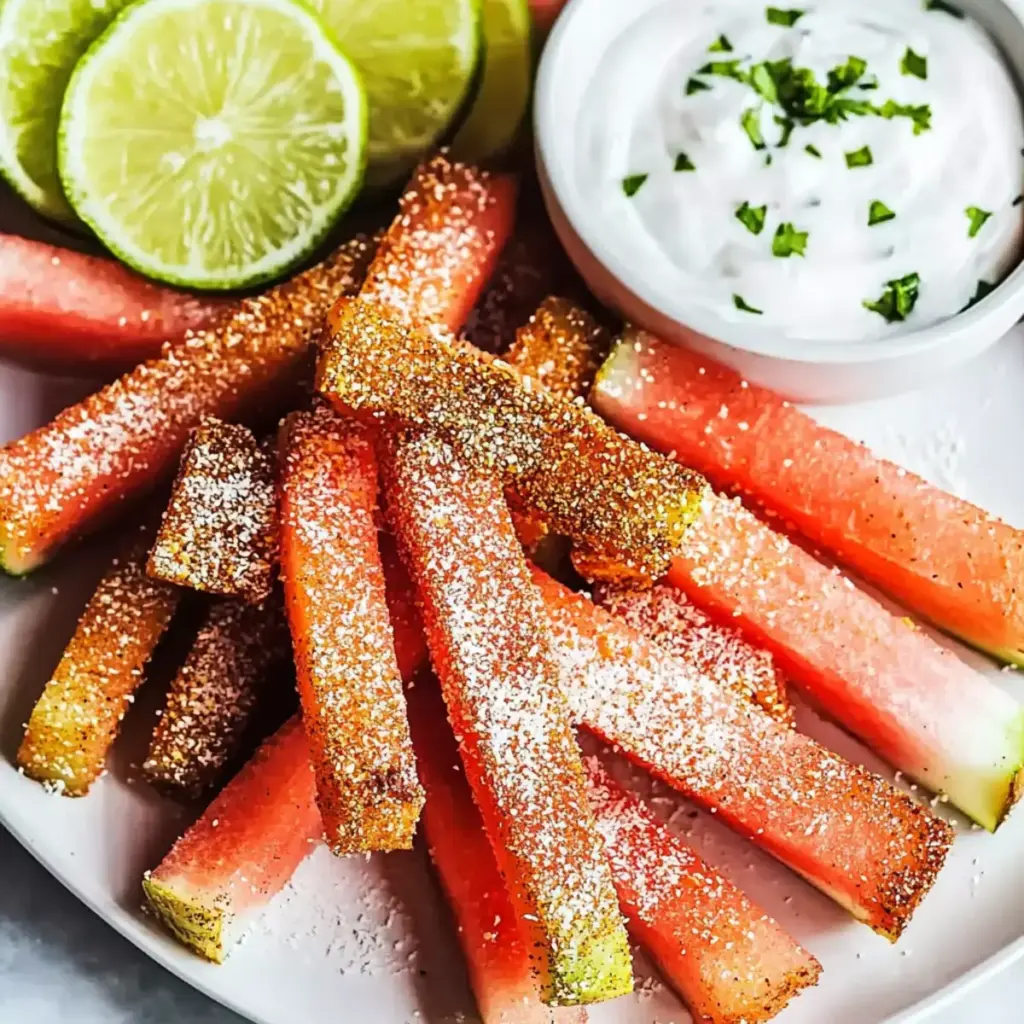 Spicy Watermelon Fries with Coconut Lime