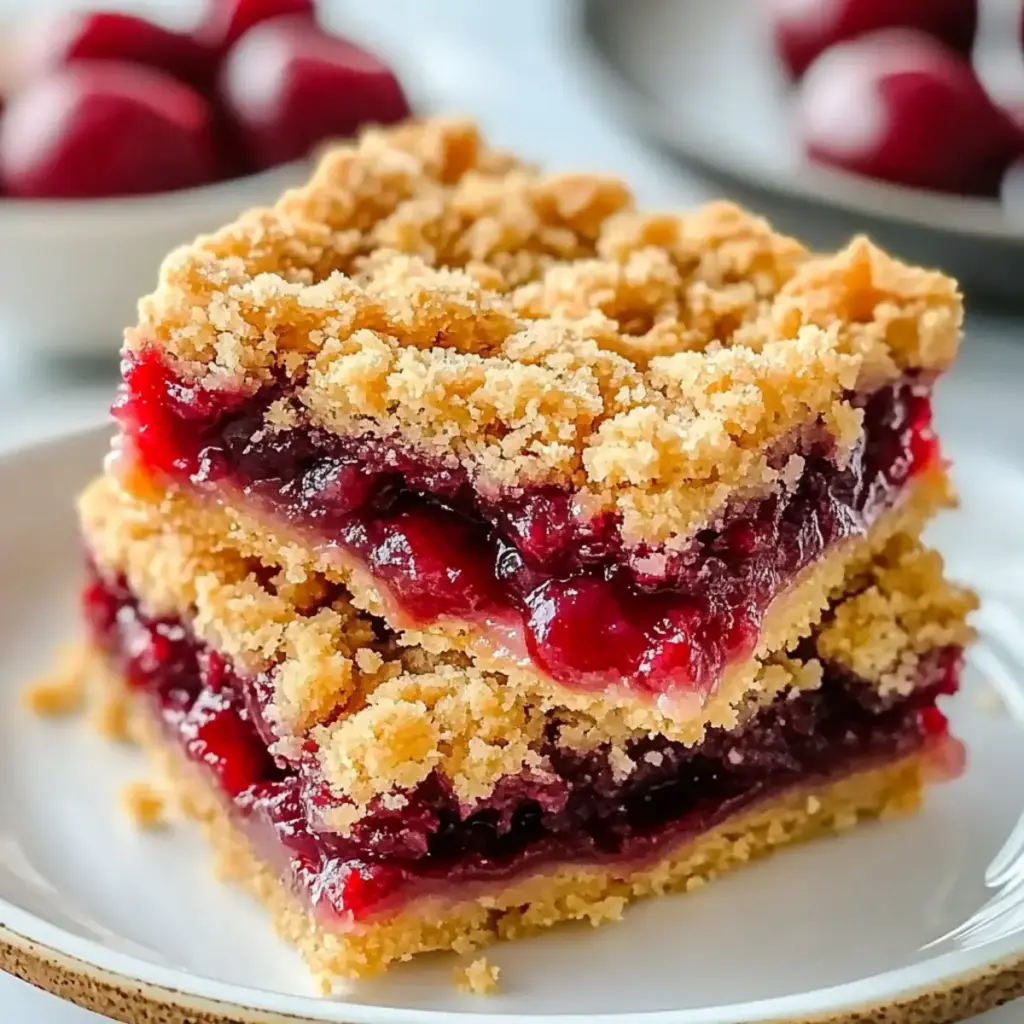 Quick Cherry Crumble Bars