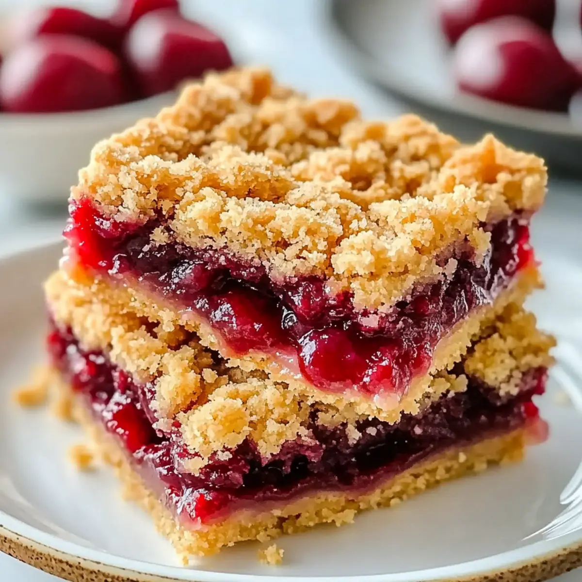 Quick Cherry Crumble Bars