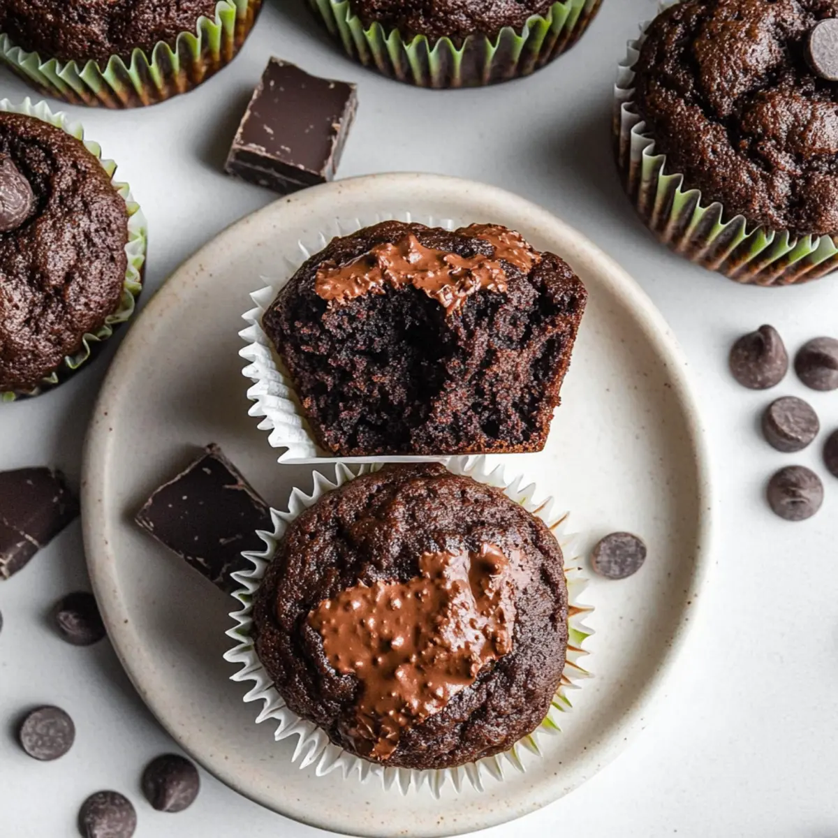 Moist Chocolate Zucchini Muffins
