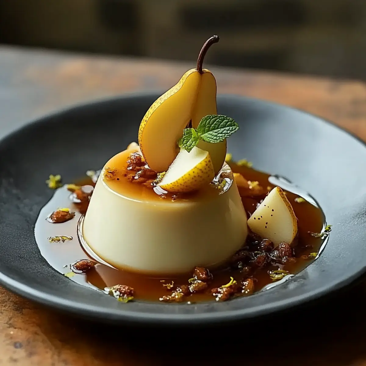Silky Cardamom Panna Cotta with Pears for Effortless Elegance