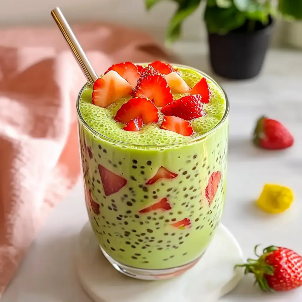 Strawberry Matcha Sago