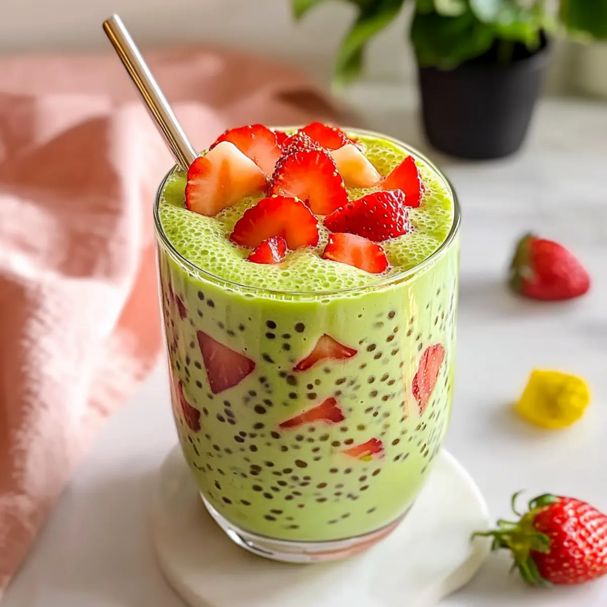 Refreshing Strawberry Matcha Sago for Your Sweet Cravings