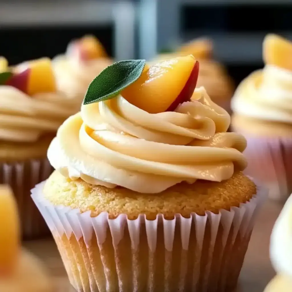 Honey Peach Cream Cheese Cupcakes