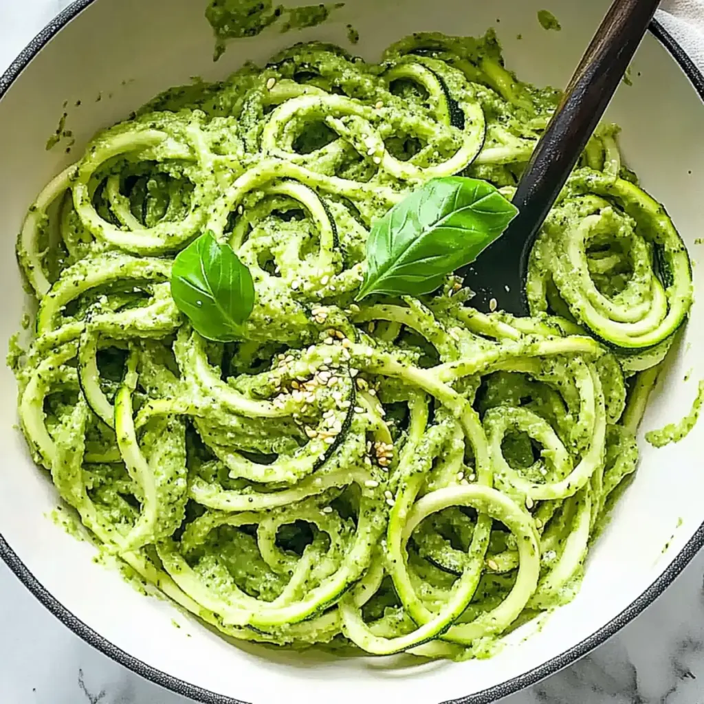 Raw Avocado Pesto Zucchini Noodles