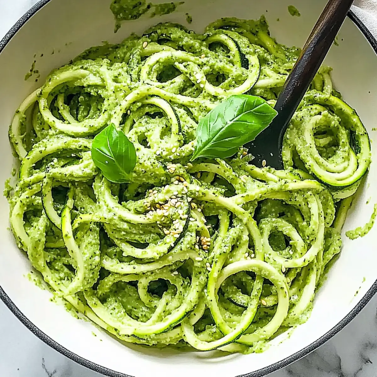 Raw Avocado Pesto Zucchini Noodles: Healthy & No-Cook Bliss